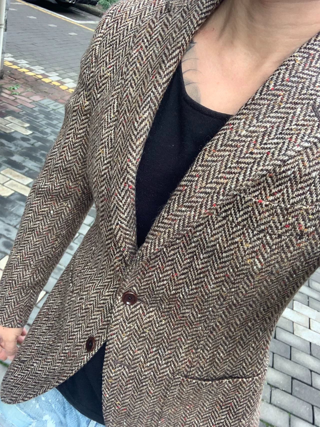 classic herringbone blazer size 46