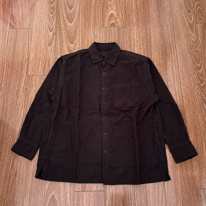 yokosakamoto oversized flannel shirt in black