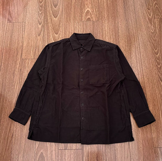 yokosakamoto oversized flannel shirt in black