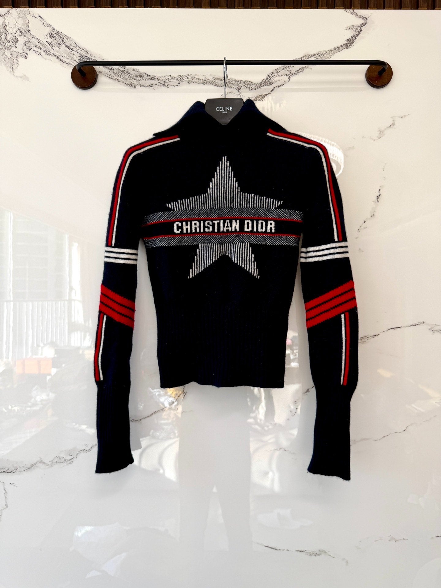 dior star logo knitted sweater
