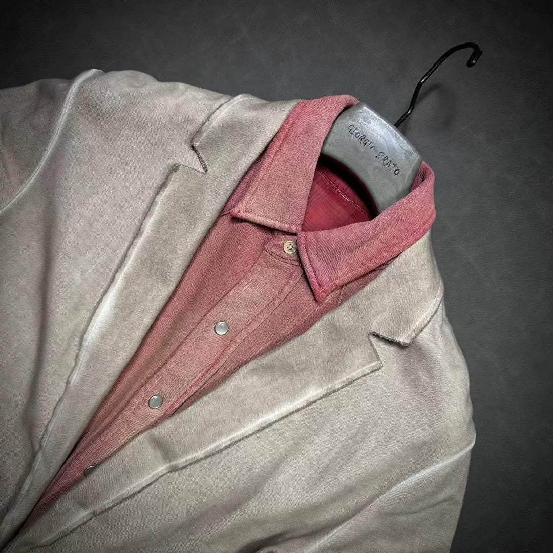 Giorgio Brato Men's Distressed Slim Leather Suit
