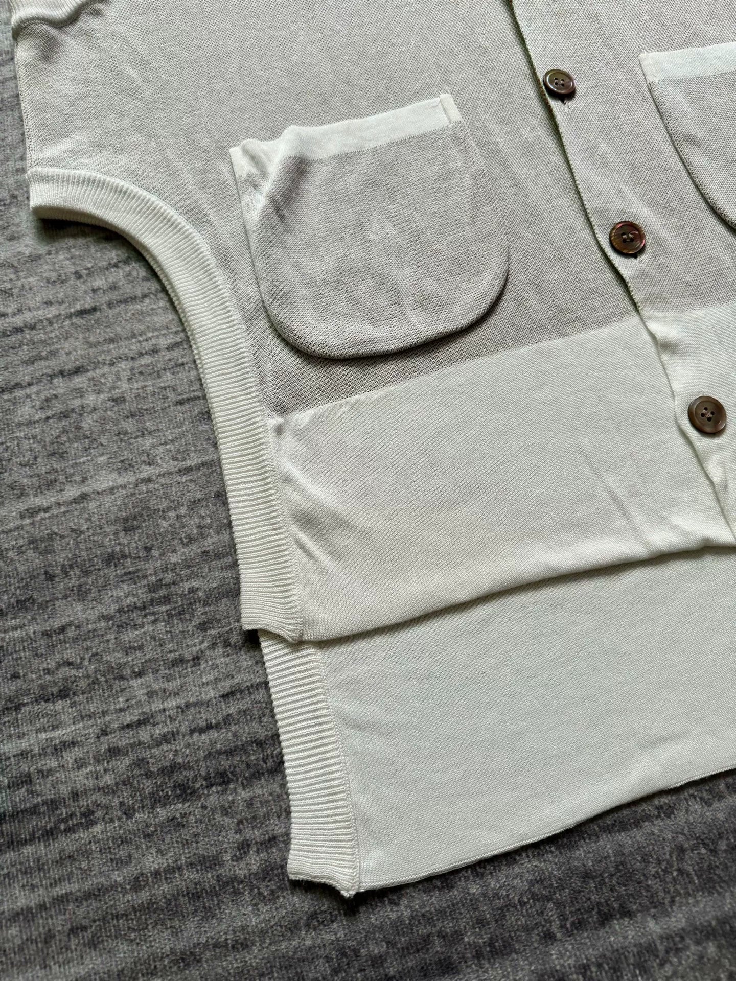 vintage floral knit sleeveless wool vest