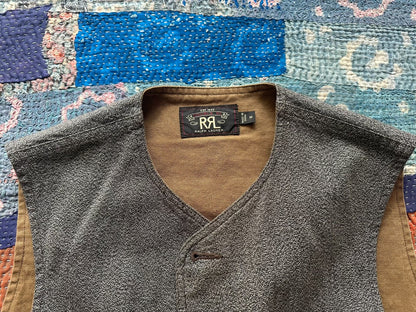 gray rrl pepper salt vest size M