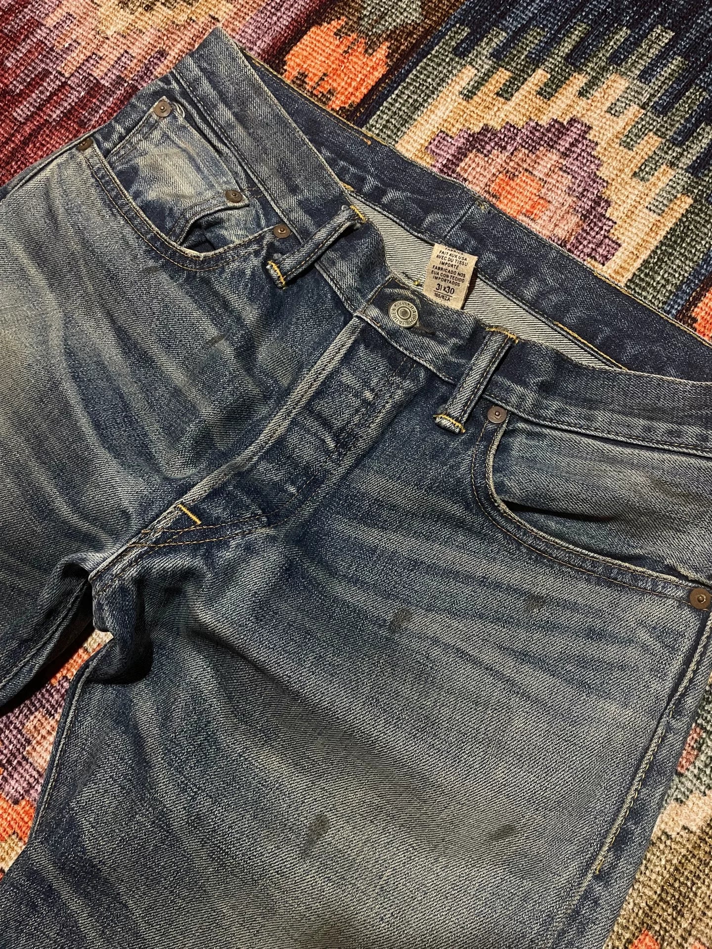 RRL Vintage Washed Distressed Jeans