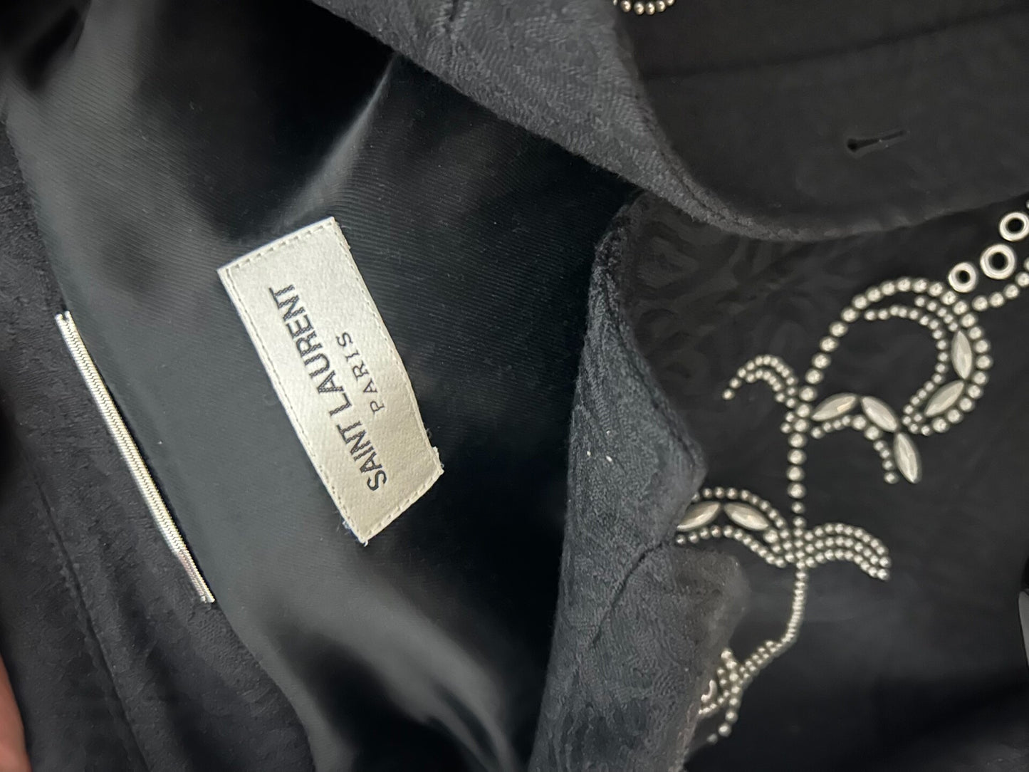 saint laurent embroidered wool jacket