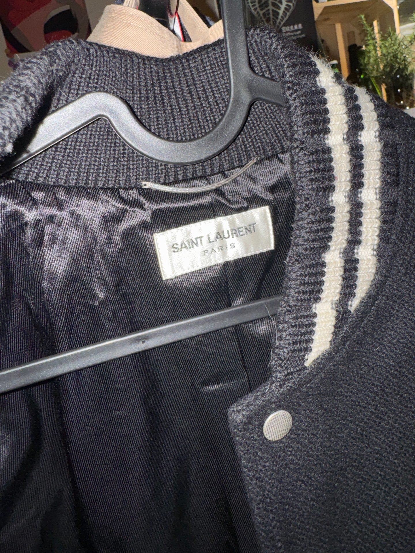 Saint Laurent Black Varsity Jacket