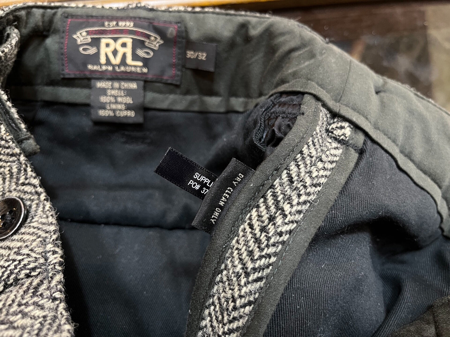 herringbone pattern casual trousers by RRL