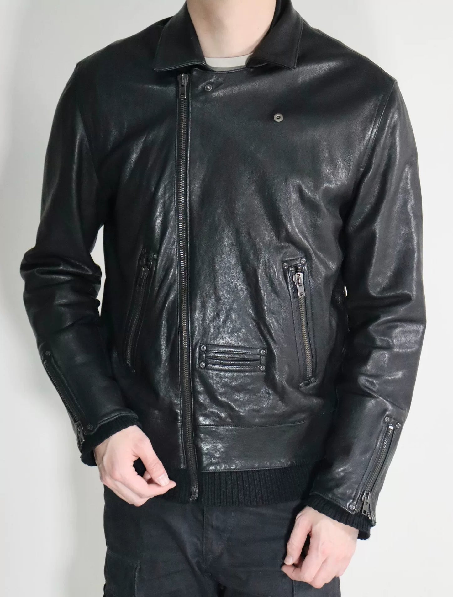 maison margiela leather motorcycle jacket size l/xl
