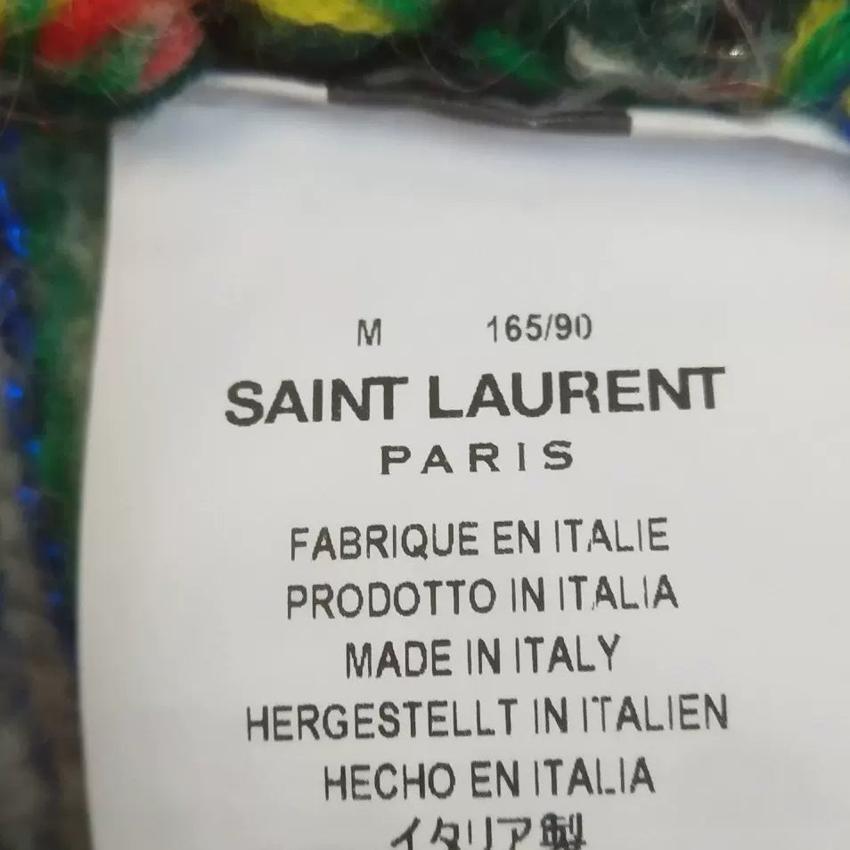 Saint Laurent Striped V-Neck Button Cardigan