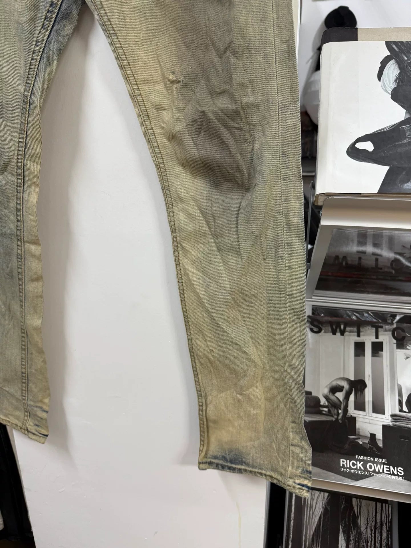 raf simons water-washed denim pants size M