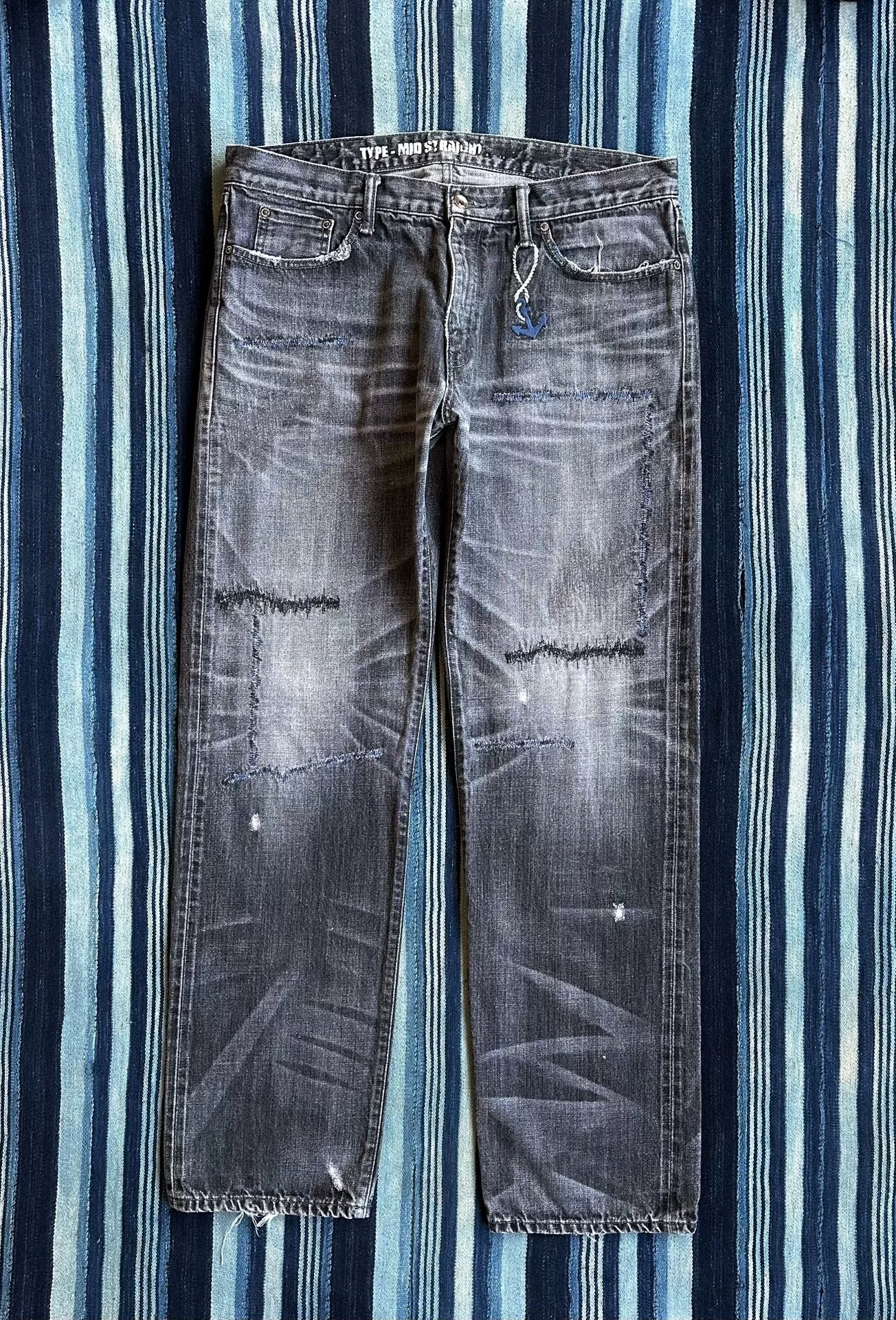 neighborhood anchor savage blue denim pants