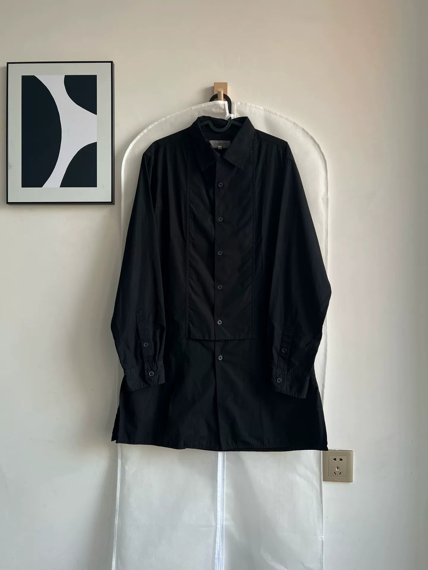 Yohji Yamamoto Black Button-Up Shirt