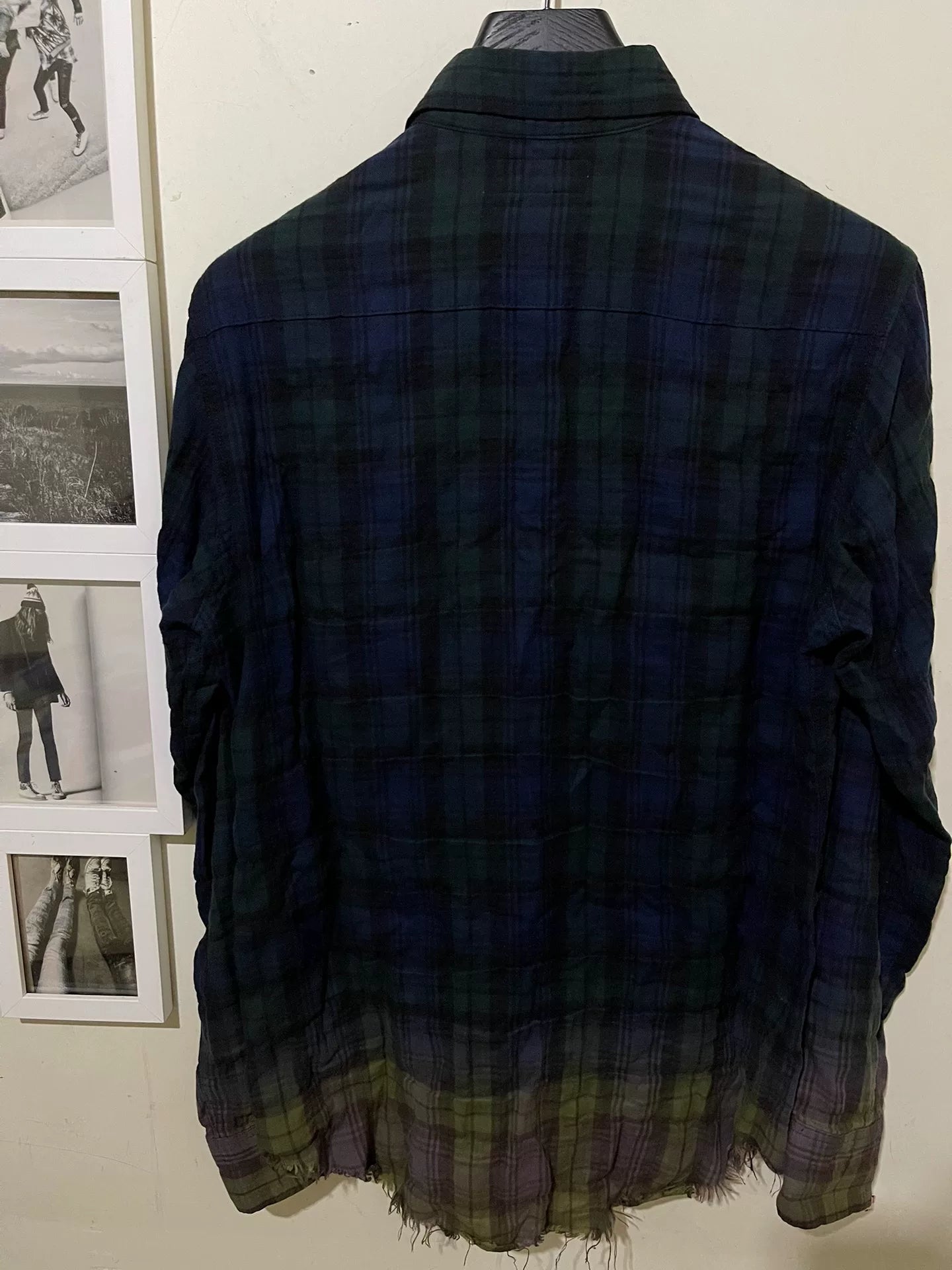 Saint Laurent Paris Blue Gradient Plaid Shirt