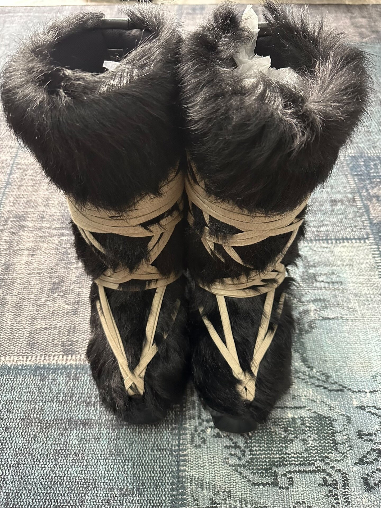 Rick Owens Black Fur Snow Boots