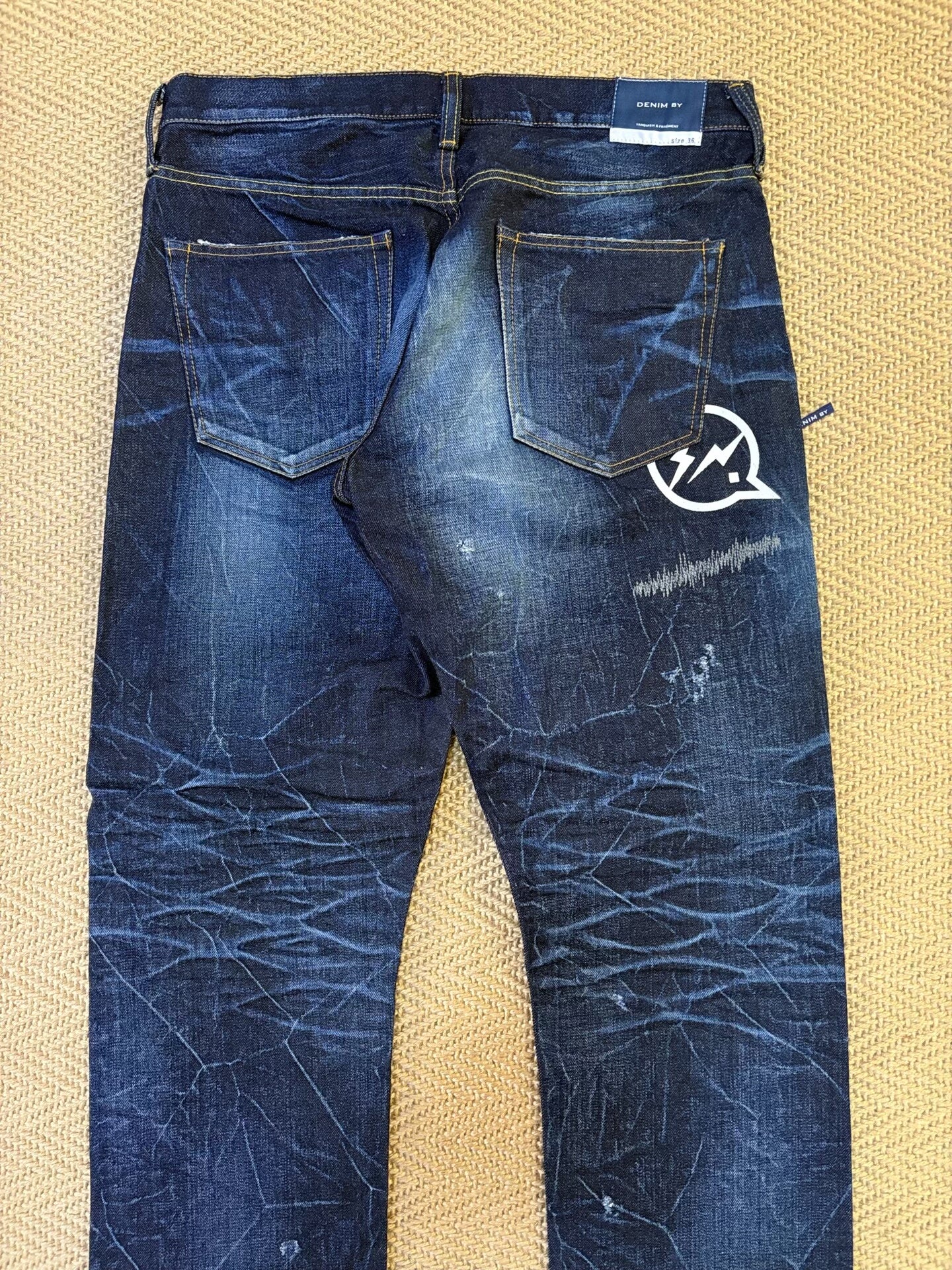 vanquish & fragment distressed denim pants