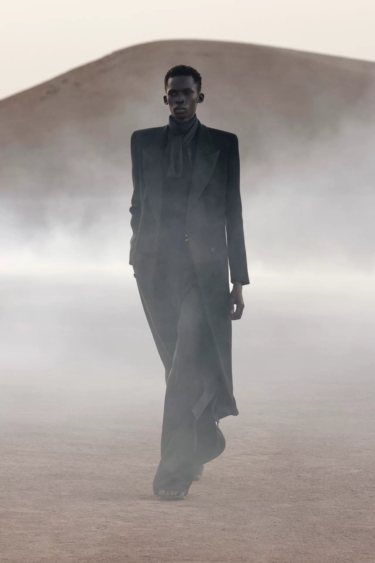 Saint Laurent Black Double-Breasted Coat