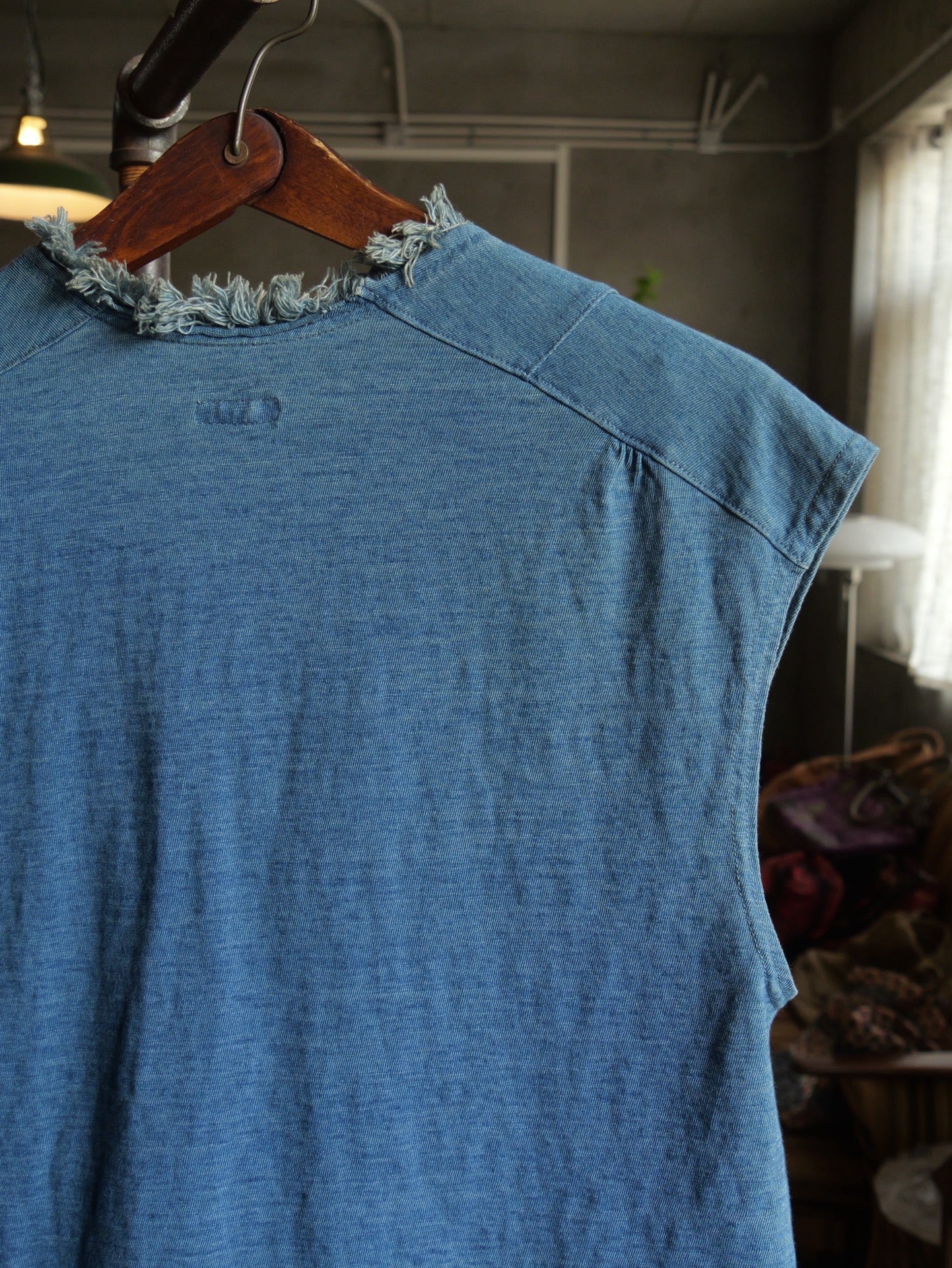 Kapital Indigo Dyed Frayed Top