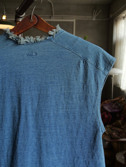 Kapital Indigo Dyed Frayed Top