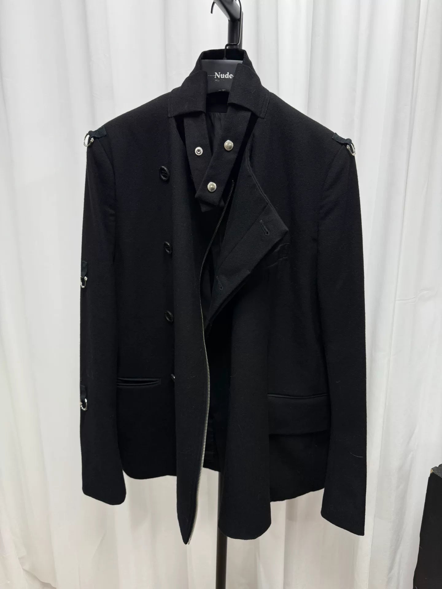 soloist skull ring zip jacket black