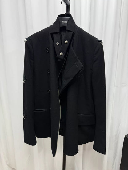 soloist skull ring zip jacket black