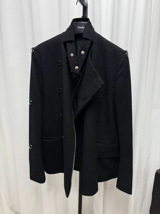 soloist skull ring zip jacket black