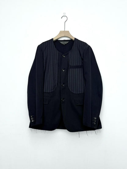 COMME des GARÇONS HOMME PLUS Deconstructed Striped Wool Blazer