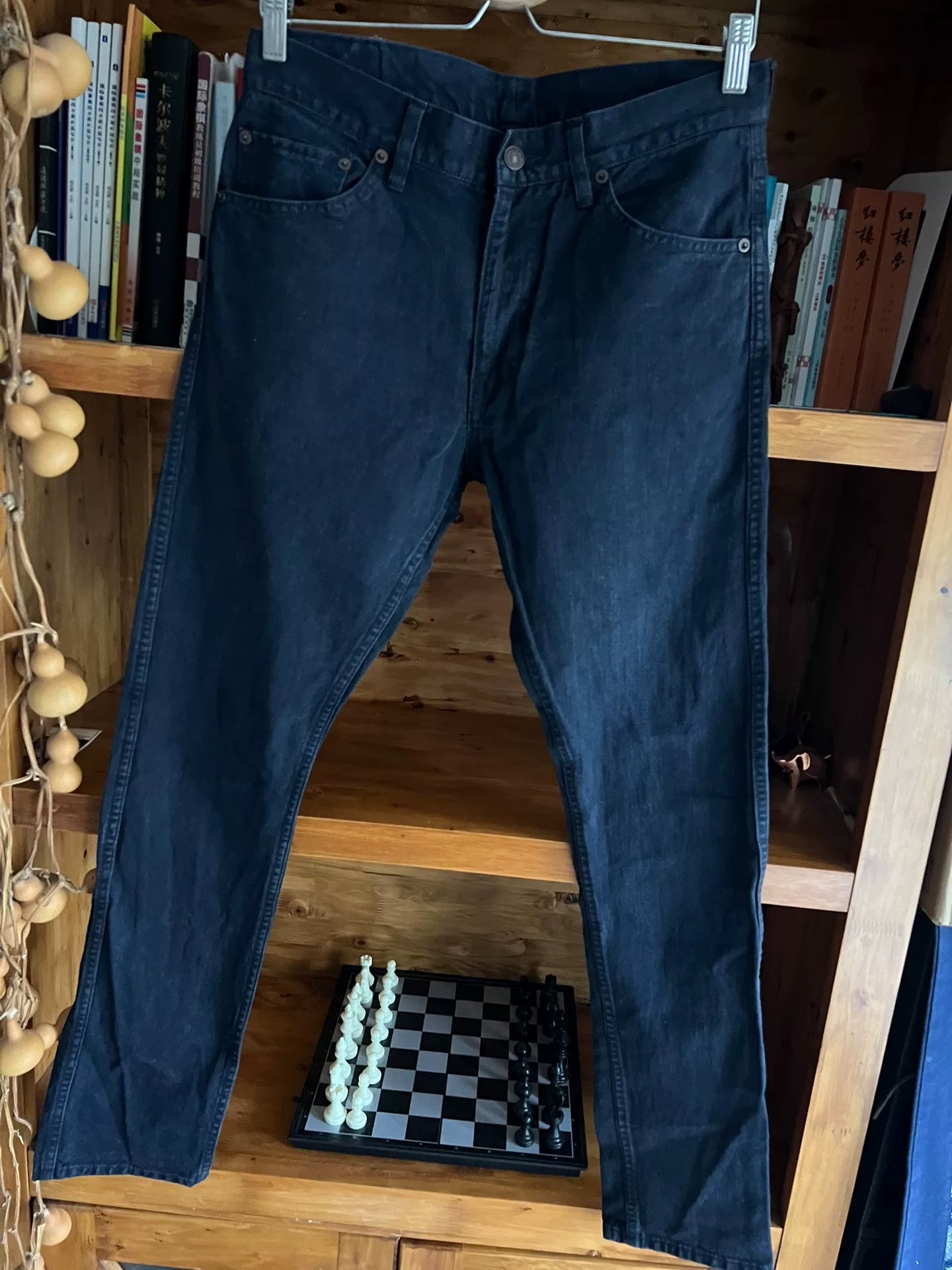 visvim fluxus navy cotton-linen pants