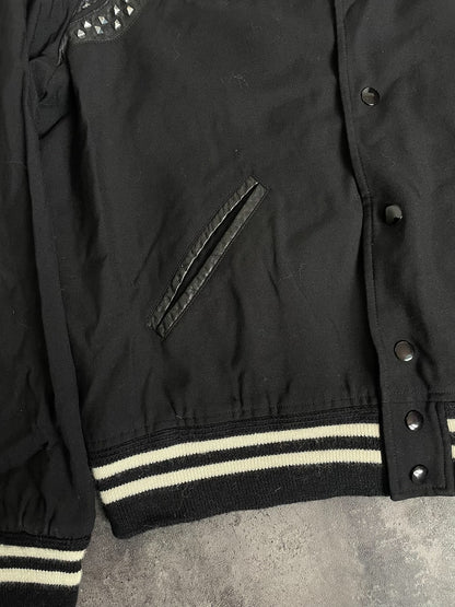 Saint Laurent Studded Varsity Bomber Jacket