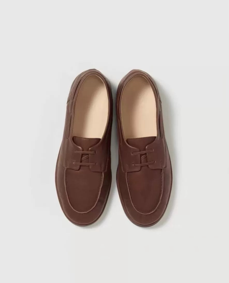 AURALEE SOFT LEATHER DECK SHOES
