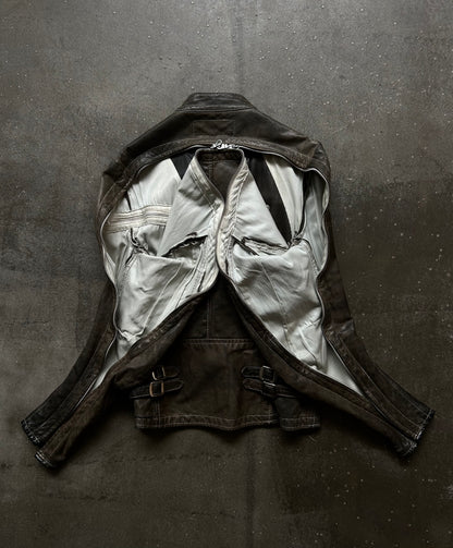 unique zipper leather jacket by nozomi ishiguro