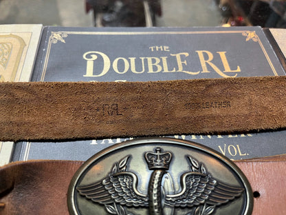 rrl leather woven buckle belt
