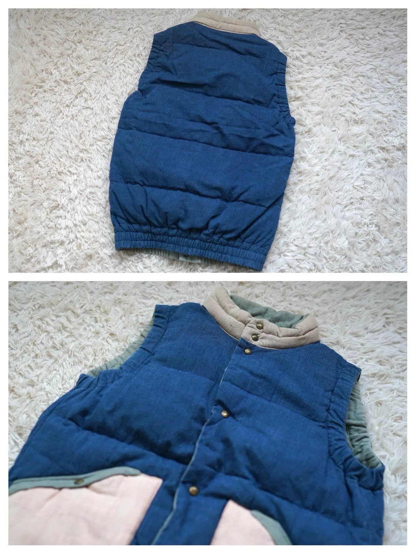 VISVIM Blue Padded Reversible Vest