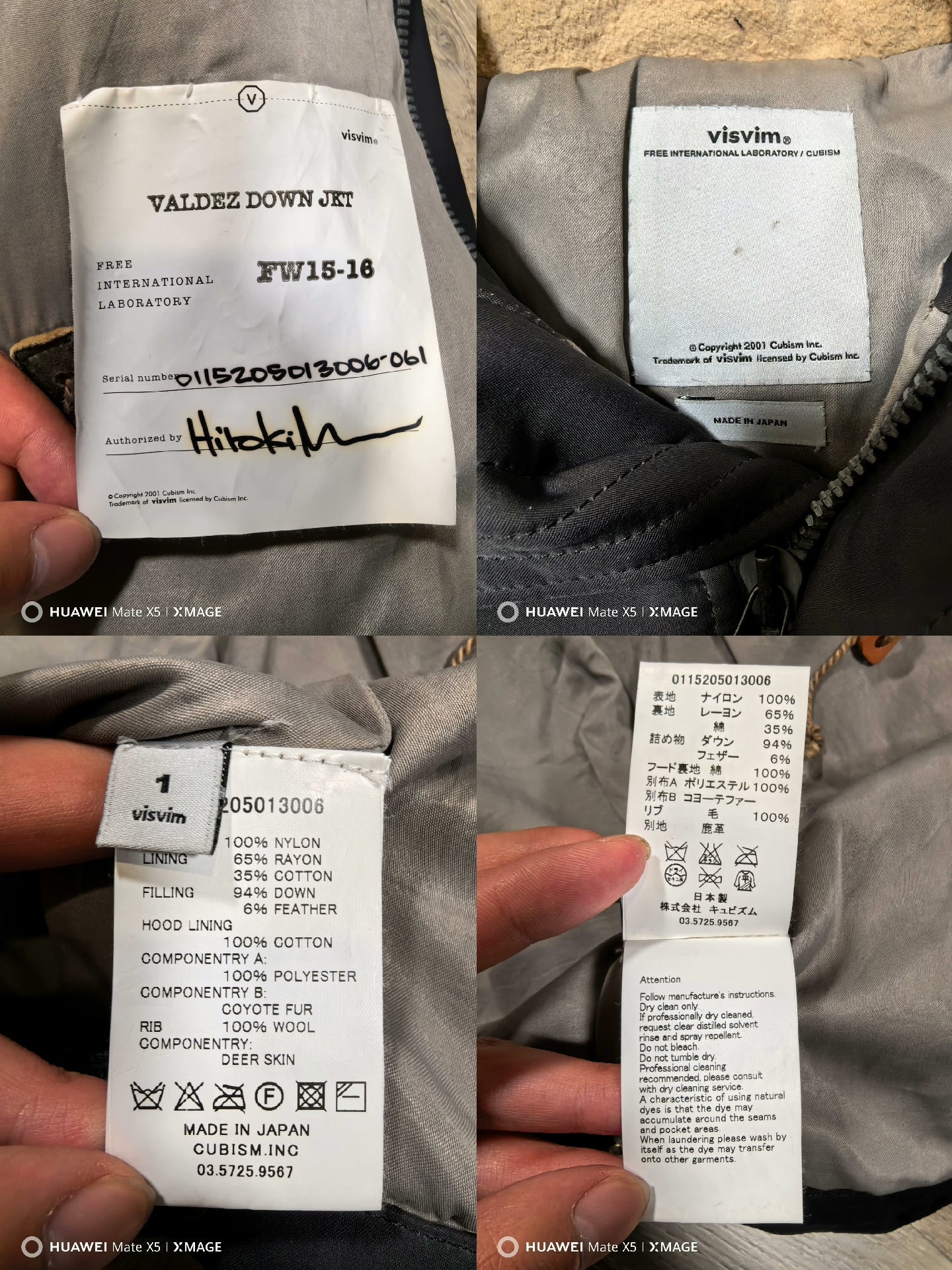 visvim 15AW valdez coat in charcoal black