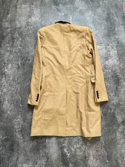 Saint Laurent Beige Coat w/ Black Collar