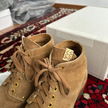 visvim brigadier suede boots in camel