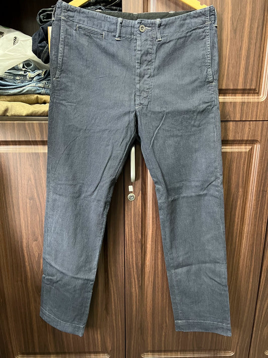 RRL Blue Dyed Military Pants Wabash
