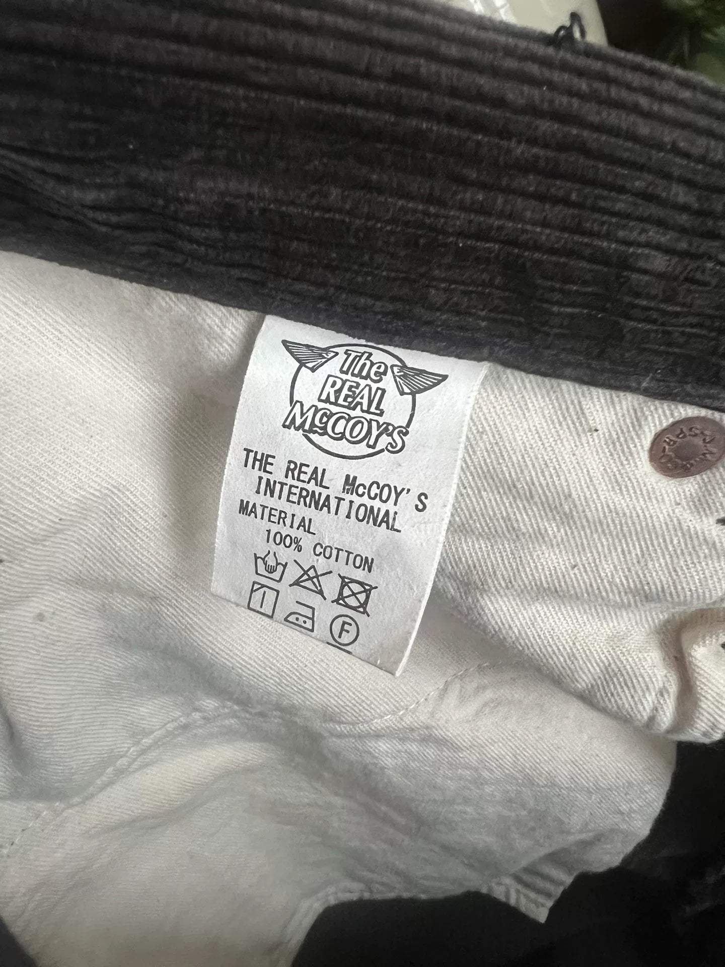 The Real McCoy's Corduroy Trousers, Size 34