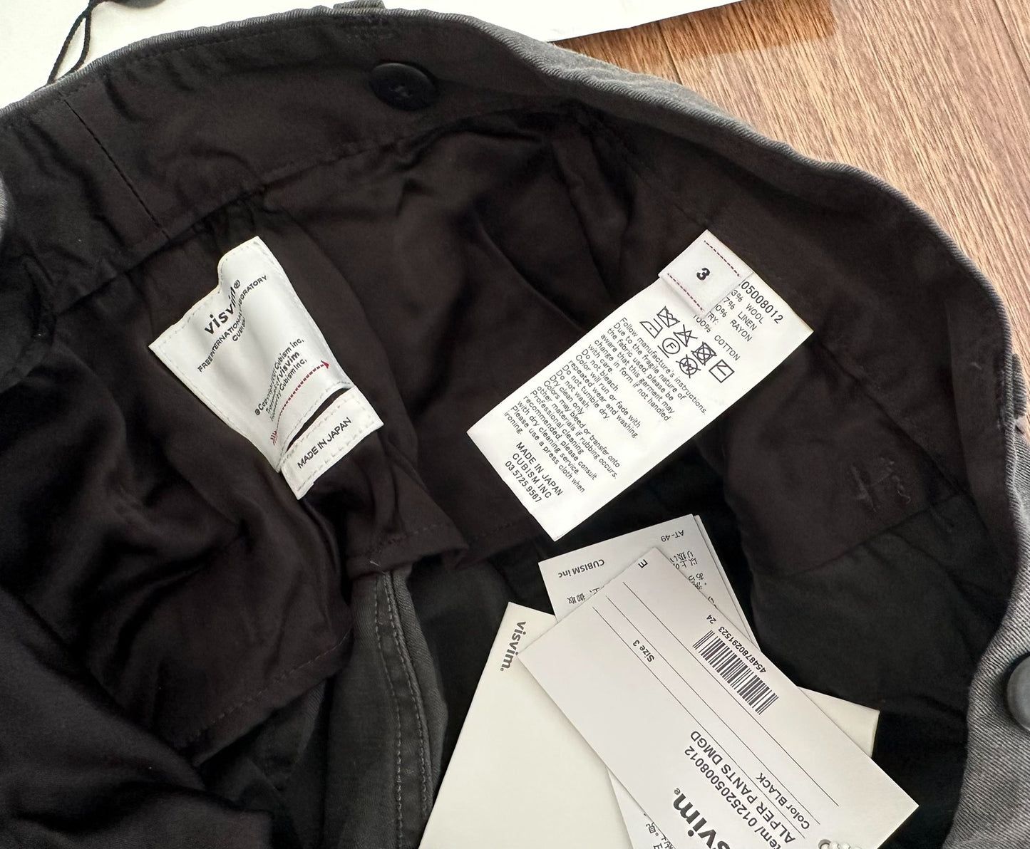 visvim black alper pants for casual wear