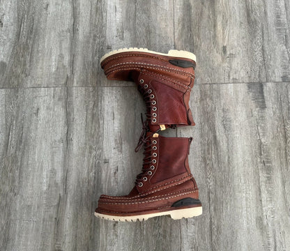 visvim grizzly high-top boots in red