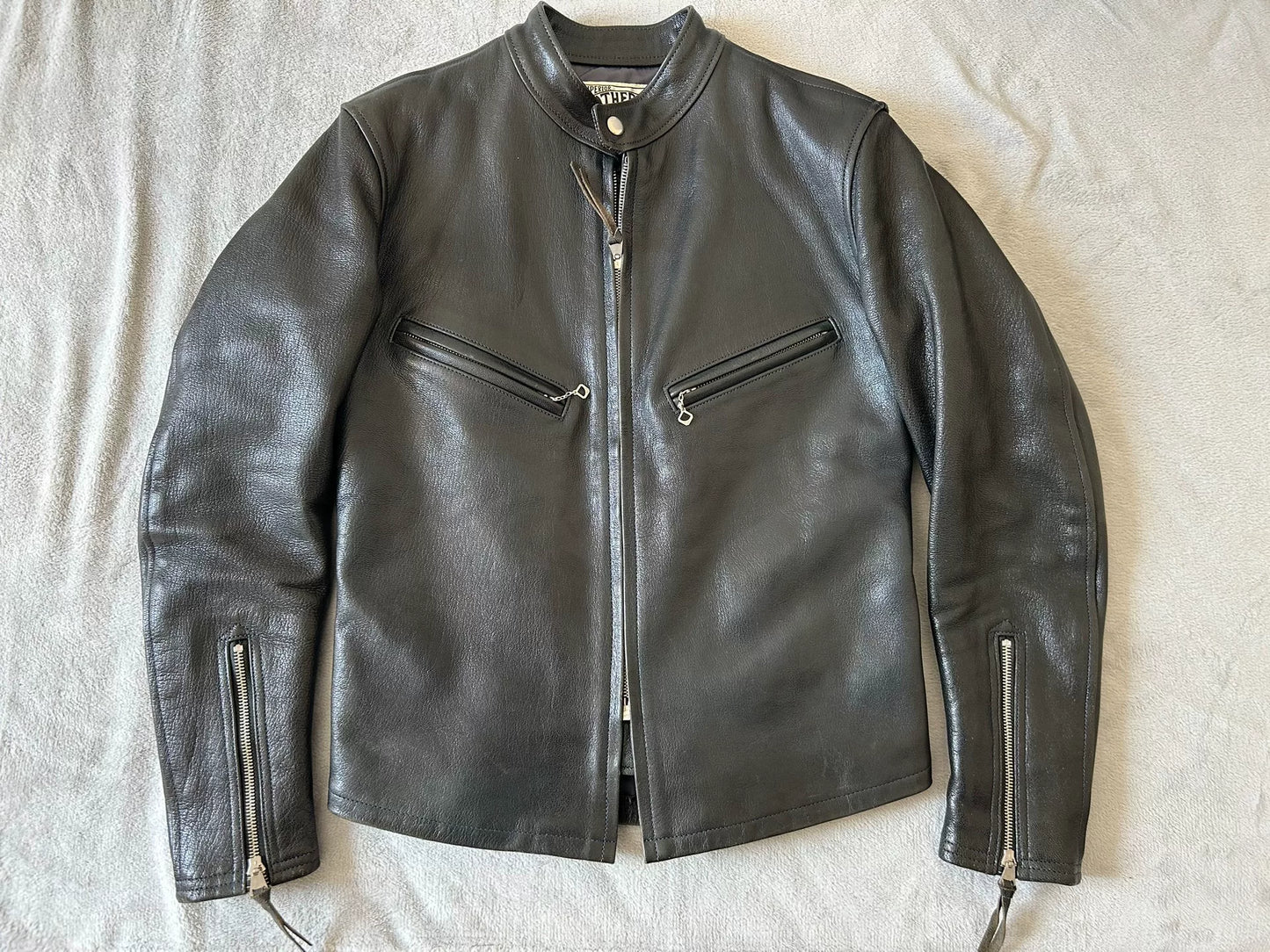 freewheelers black leather biker jacket