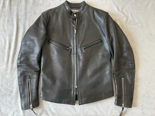 freewheelers black leather biker jacket