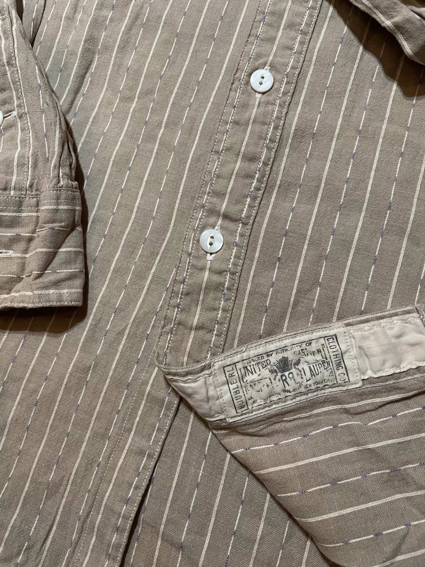 RRL Beige Striped Old Style Shirt