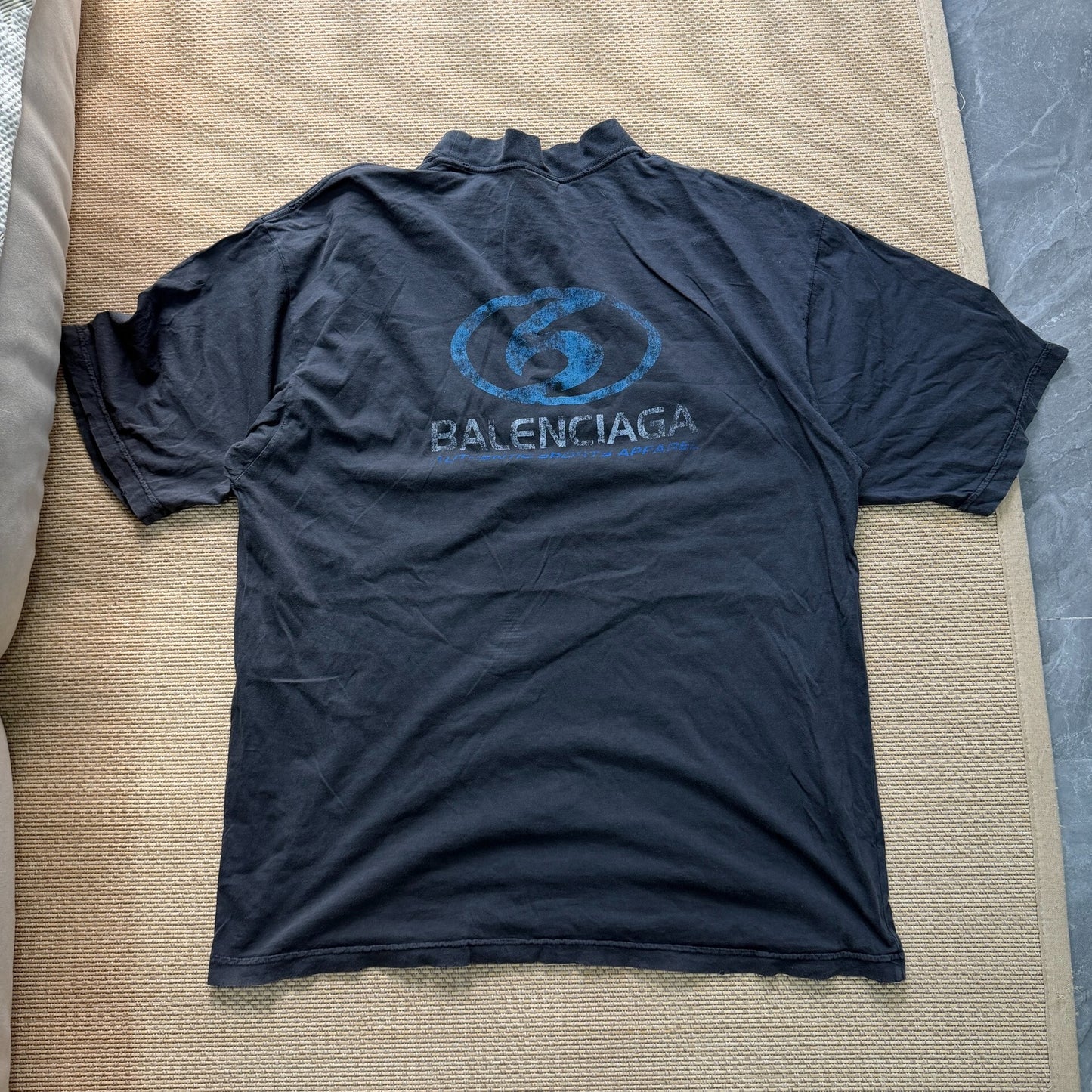 Balenciaga Black Washed Short Sleeve Tee