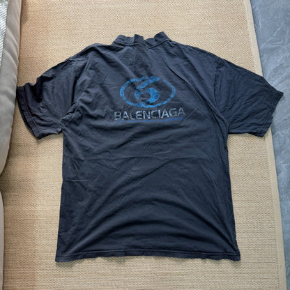 Balenciaga Black Washed Short Sleeve Tee