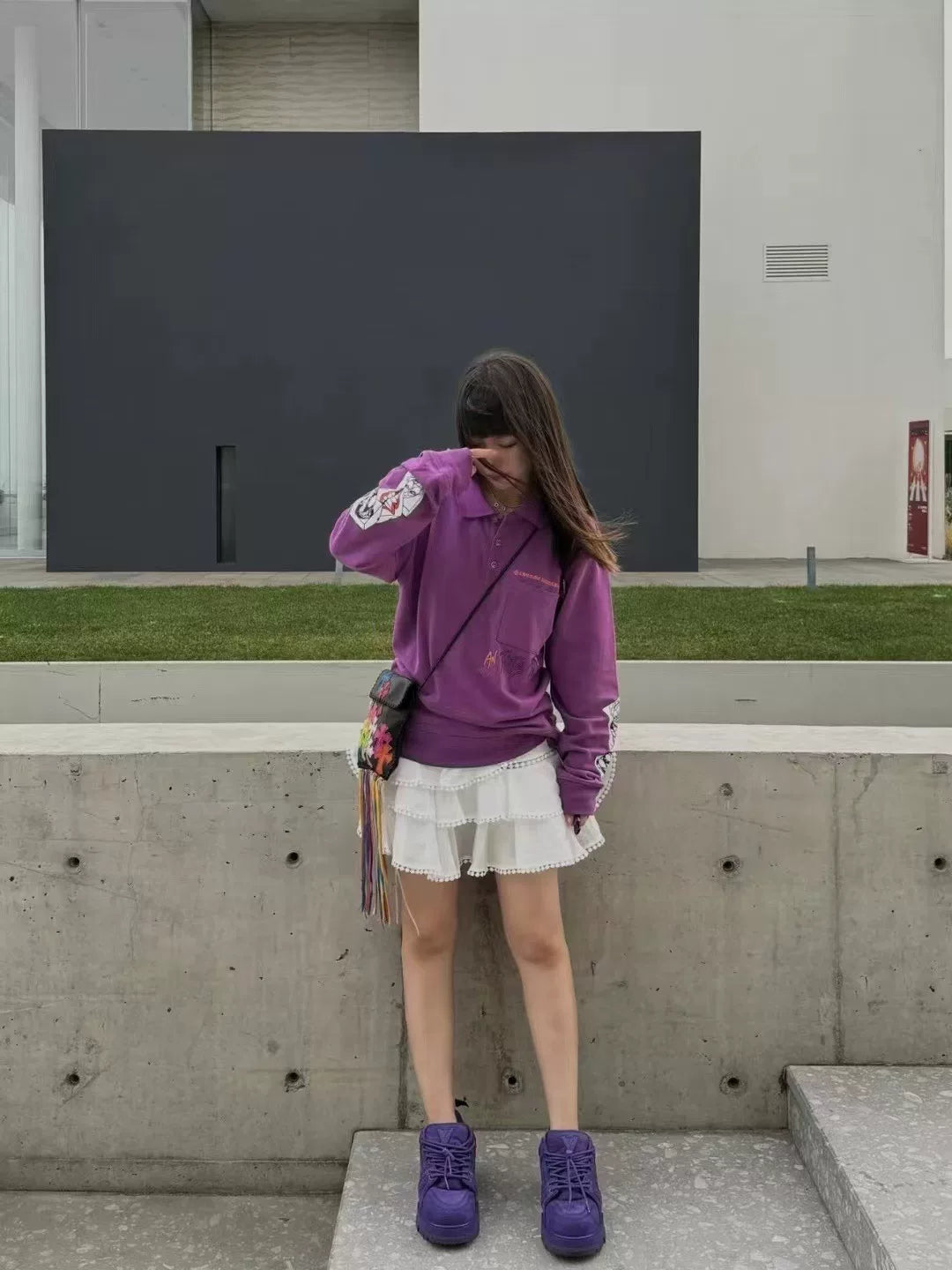 Chrome Hearts Mattyboy Purple Graffiti Sweatshirt