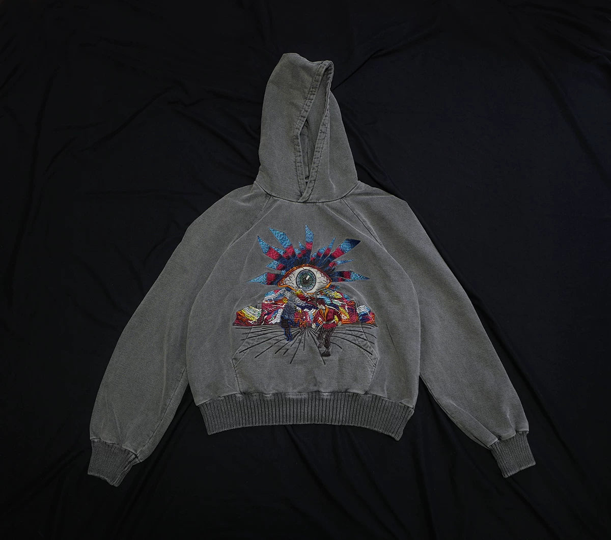 house of errors embroidered gray hoodie