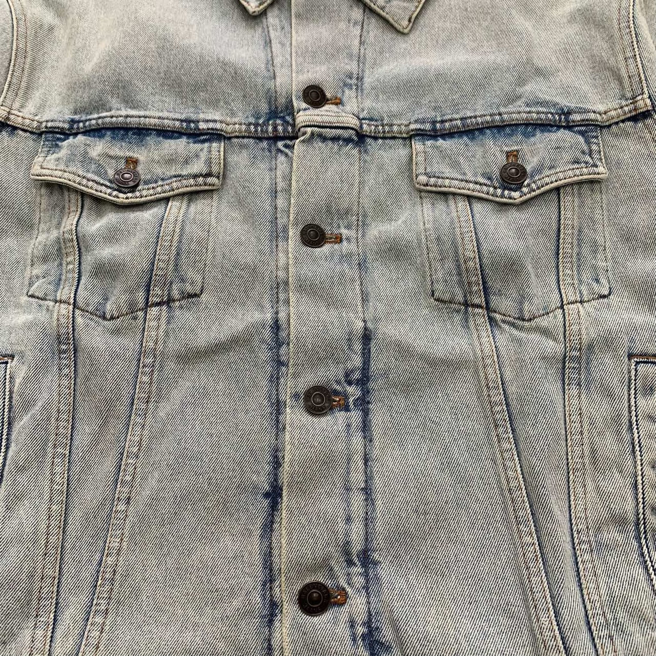 balenciaga logo washed denim jacket