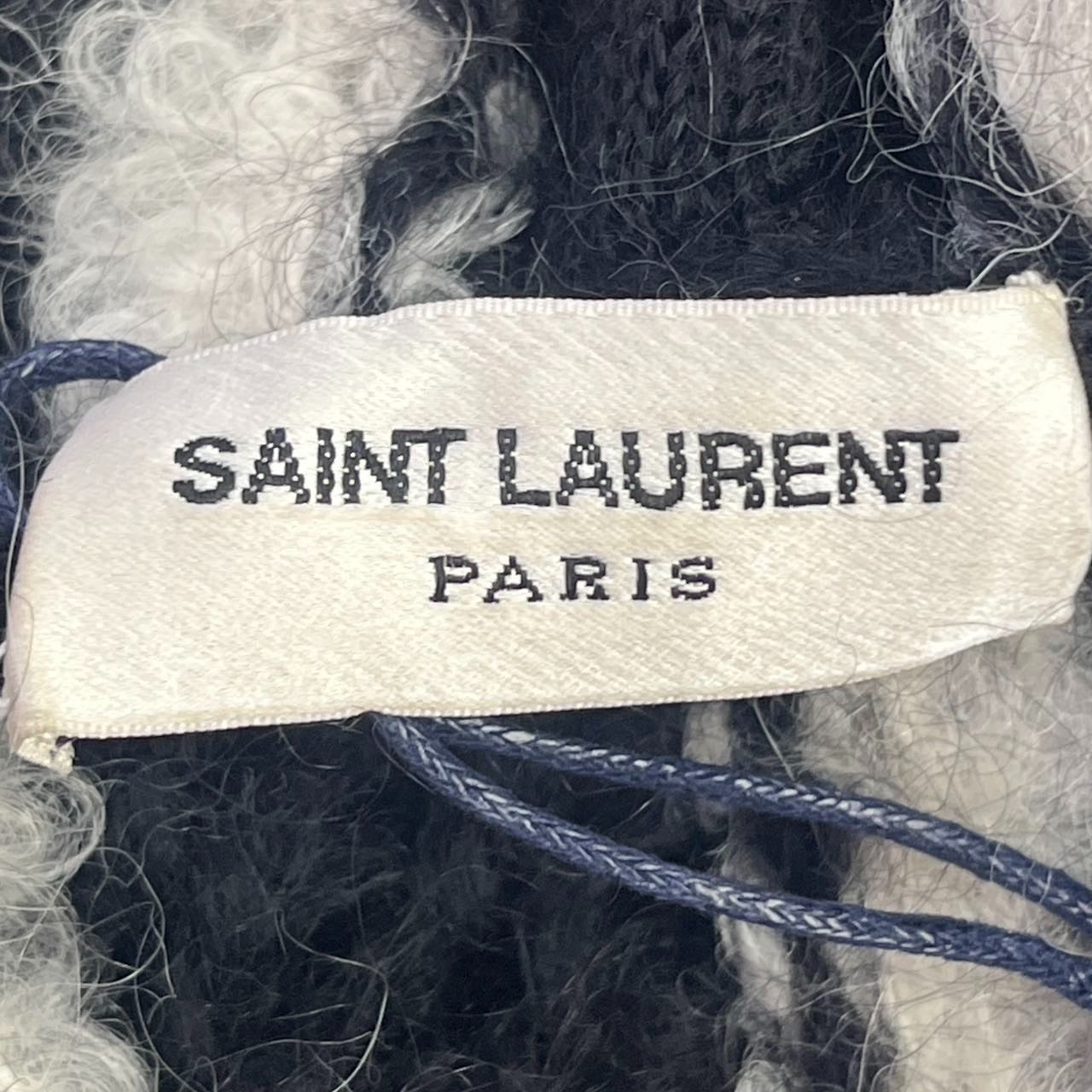 YSL Black White Striped Hooded Cardigan