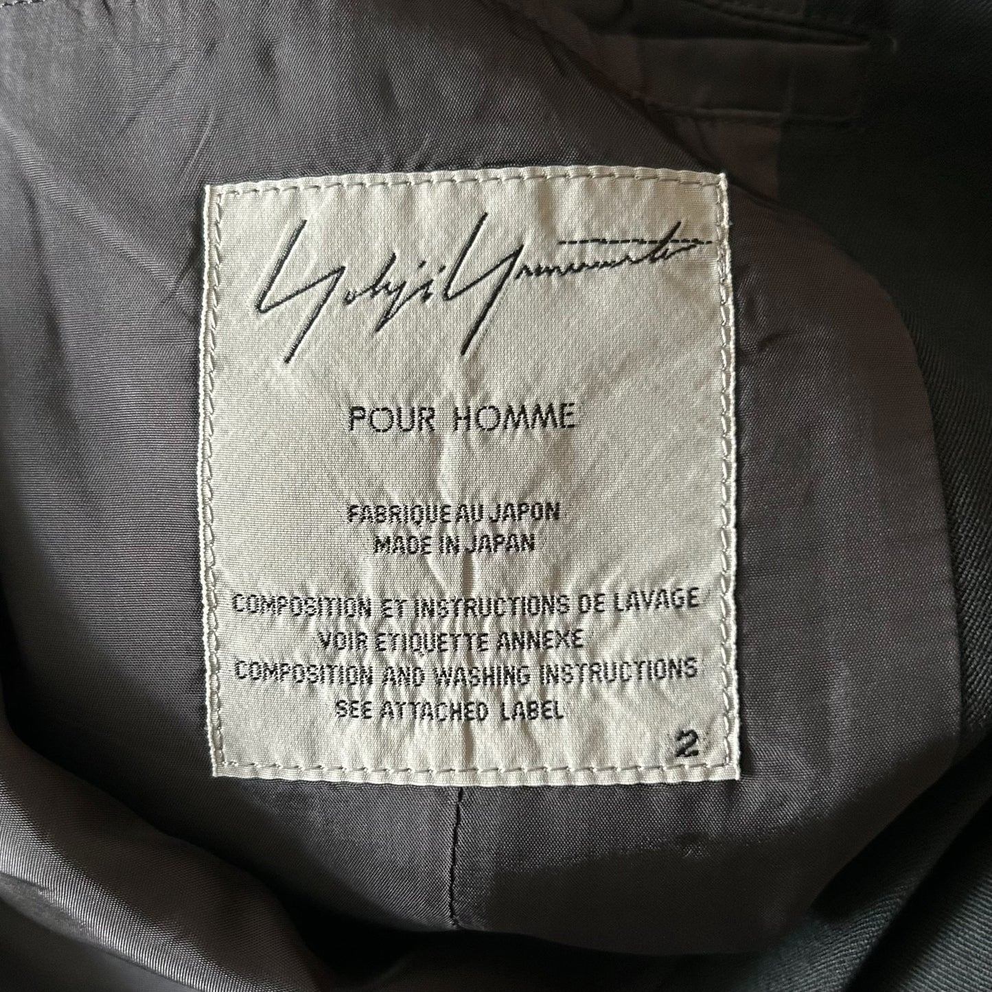 yohji yamamoto black tailored suit jacket