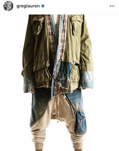 Greg Lauren Military-Inspired Patchwork Jacket